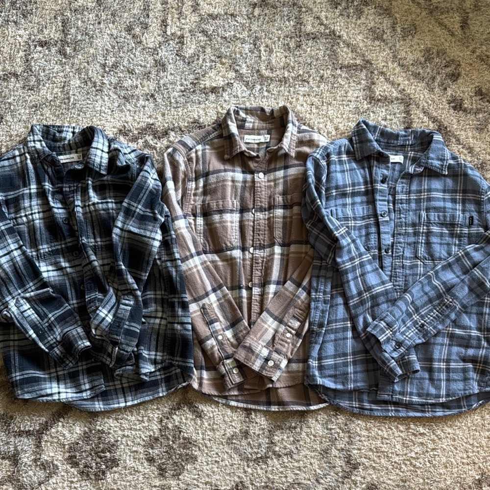 Abercrombie & Fitch KIDS - Checkered Button-Down Flannel Shirts (3)